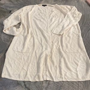 J. Crew | Cream Colored Long Sweater Cardigan sans Buttons | Stained/Pre-Loved